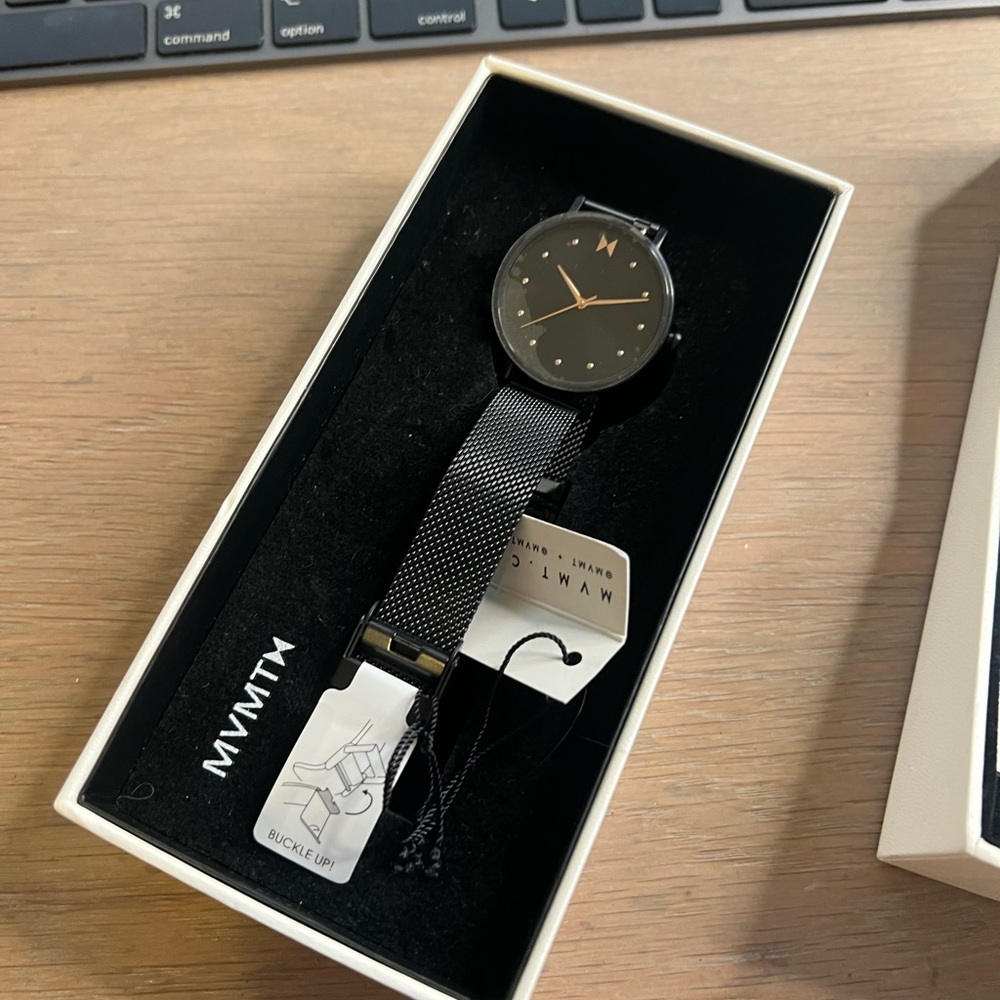 MVMT Black + Rose Gold Watch